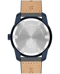 Movado Men's Bold Verso Swiss Quartz Gray Leather Watch 42mm