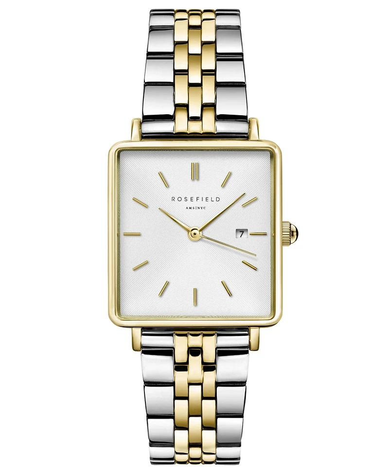 Rosefield Boxy Women's Two Tone Stainless Steel Bracelet Watch 28mm