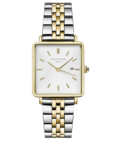 Rosefield Boxy Women's Two Tone Stainless Steel Bracelet Watch 28mm