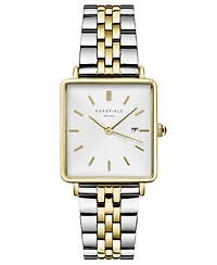 Rosefield Boxy Women's Two Tone Stainless Steel Bracelet Watch 28mm