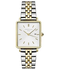Rosefield Boxy Womens Two Tone Stainless Steel Bracelet Watch 28mm