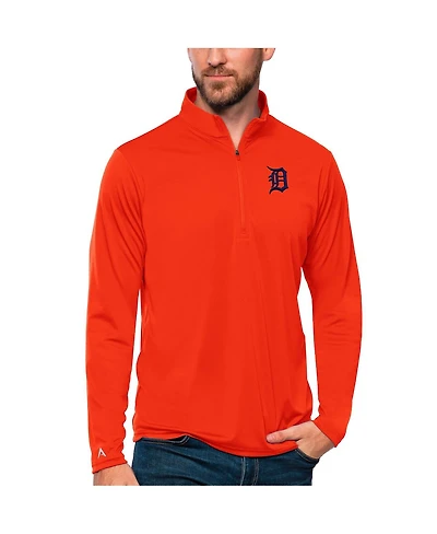 Antigua Men's Detroit Tigers Tribute Quarter-Zip Pullover Top