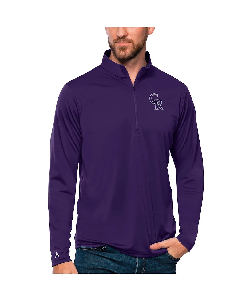 Antigua Men's Colorado Rockies Tribute Quarter-Zip Pullover Top