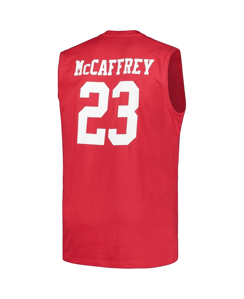 Fanatics Men's Christian McCaffrey Scarlet San Francisco 49ers Big Tall Muscle Tank Top