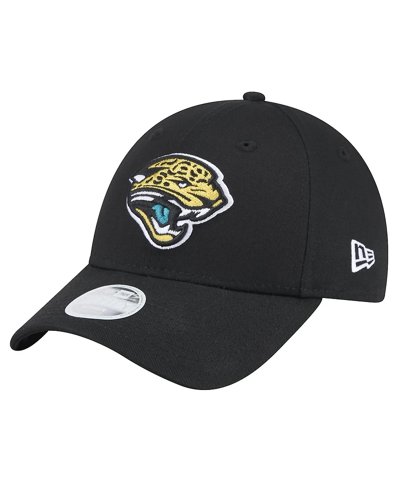 New Era Women's Black Jacksonville Jaguars Throwback Logo Standard 9FORTY Adjustable Hat