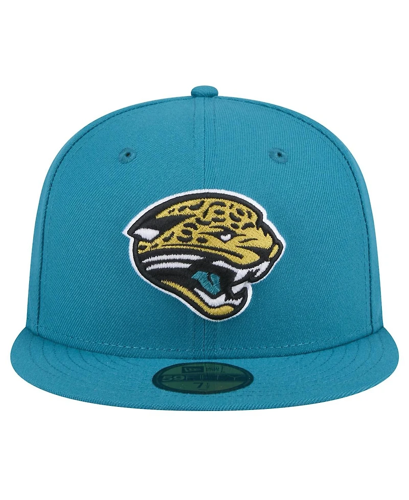 New Era Men's Teal Jacksonville Jaguars Throwback Logo Omaha 59FIFTY Fitted Hat