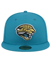 New Era Men's Teal Jacksonville Jaguars Throwback Logo Omaha 59FIFTY Fitted Hat