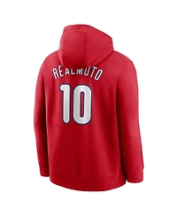 Nike Men's J.t. Realmuto Red Philadelphia Phillies Player Name Number Club Pullover Hoodie