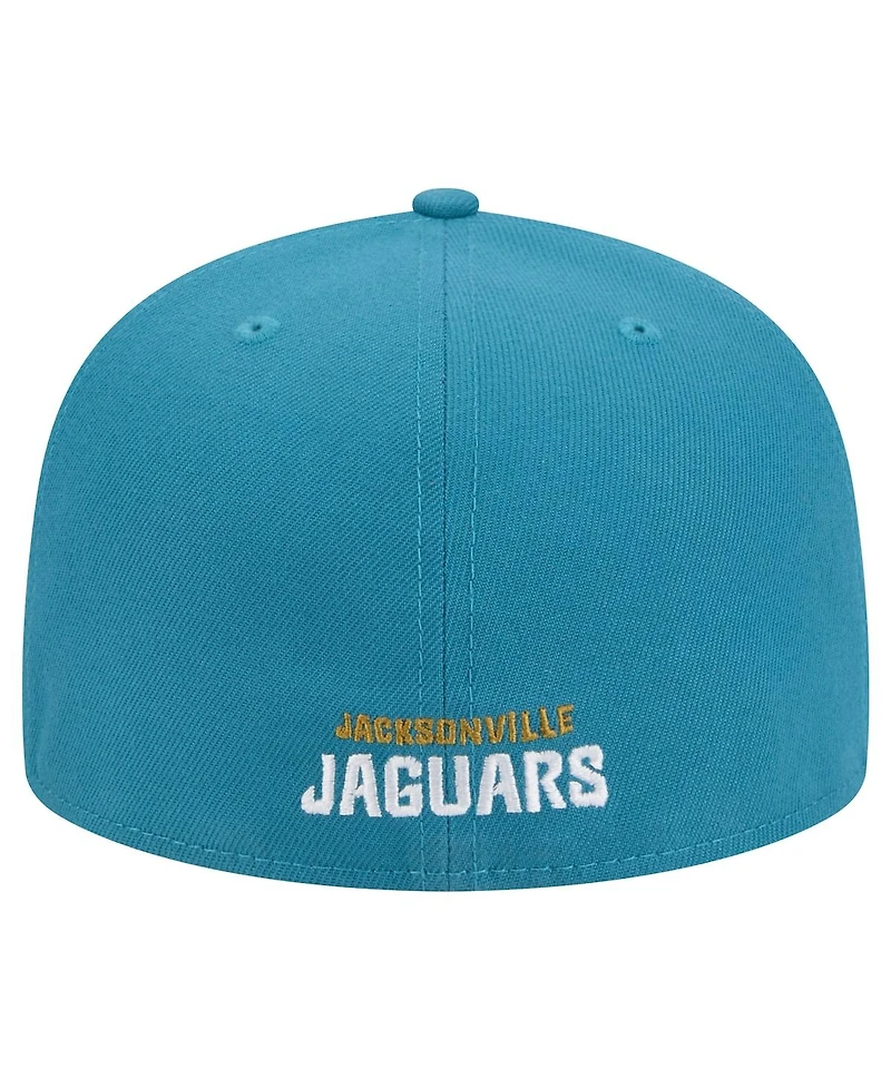 New Era Men's Teal Jacksonville Jaguars Throwback Crawl Omaha 59FIFTY Fitted Hat