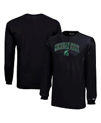 Champion Big Boys and Girls Black Michigan State Spartans Arch Over Logo Long Sleeve T-Shirt