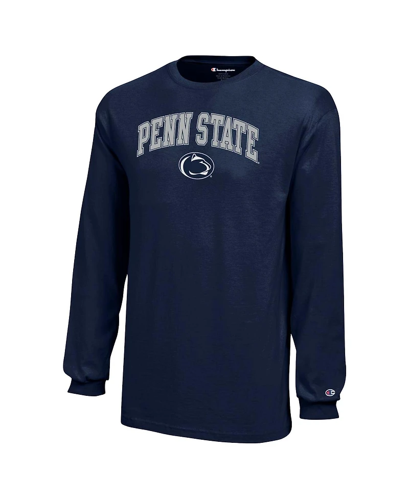 Champion Big Boys and Girls Navy Penn State Nittany Lions Arch Over Logo Long Sleeve T-Shirt