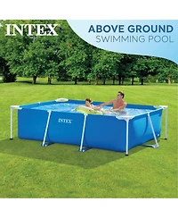 Intex 8.5ft x 26in Rectangular Frame Above Ground Backyard Swimming Pool, Blue