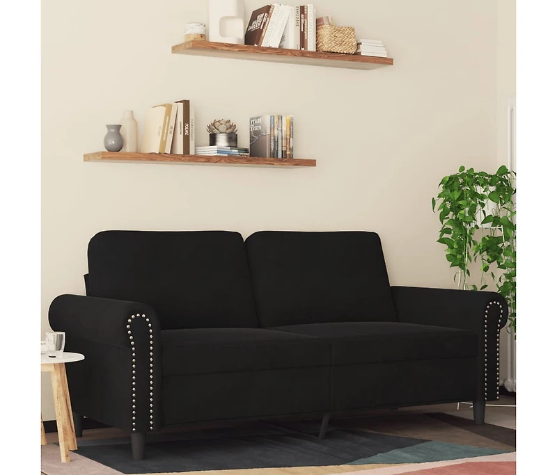 vidaXL 2-Seater Sofa Black 55.1" Velvet
