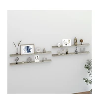 vidaXL Wall Shelves 4 pcs Concrete Gray 45.3"x3.5"x1.2"
