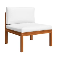 vidaXL Patio Middle Sofa with Cushions Solid Acacia Wood