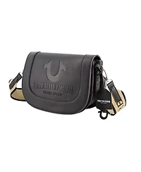 True Religion debossed logo flap shoulder bag
