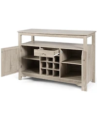 Gymax Buffet Server Sideboard Wine Cabinet Console Table Grey Home