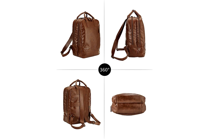 Large Leather Backpack with Thick Top Handle internal 15in Laptop bag Victoria Hyde Cowboy