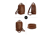 Large Leather Backpack with Thick Top Handle internal 15in Laptop bag Victoria Hyde Cowboy