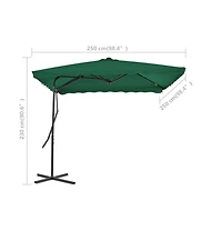 Garden Parasol with Steel Pole 98.4"x98.4" Green