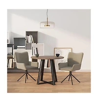 Swivel Dining Chairs 2 pcs Light Gray Velvet
