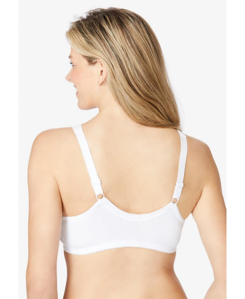 Comfort Choice Women's Cotton Front-Close Wireless Bra
