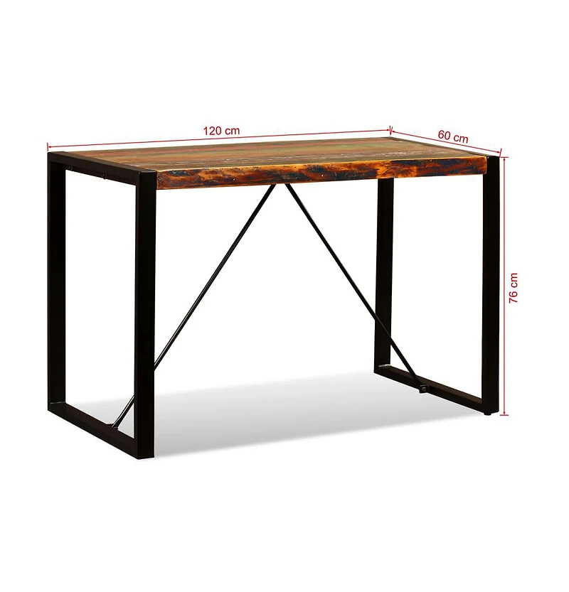 vidaXL Dining Table Solid Reclaimed Wood 47.2"