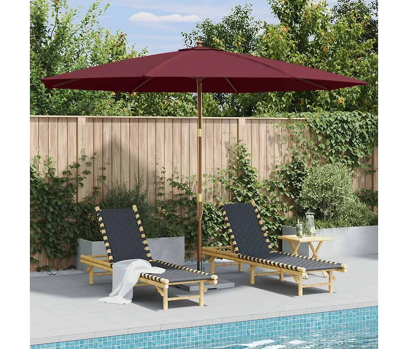 Garden Parasol with Wooden Pole 137.8" Burgundy