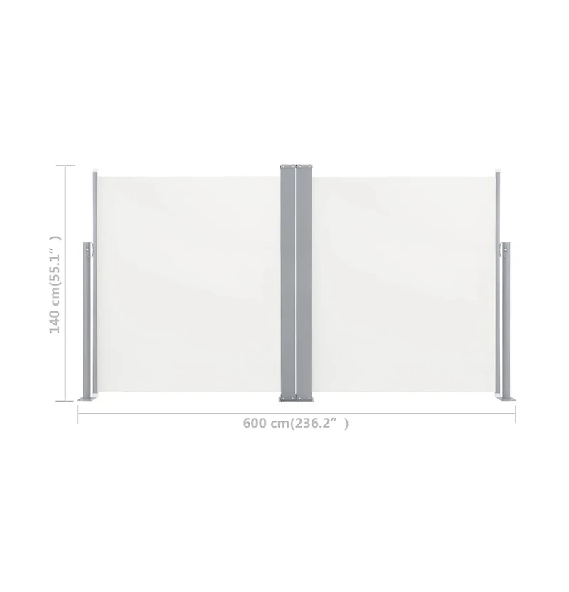Retractable Side Awning Cream 55.1"x236.2"