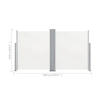 Retractable Side Awning Cream 55.1"x236.2"