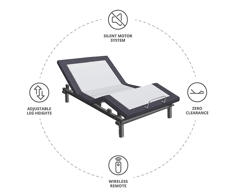 Cariloha Classic Adjustable Mattress Base | Cal Split King | 6", 9", 12" | Viscose Material | Adjustable Height, Quiet Motor, Wireless Remote