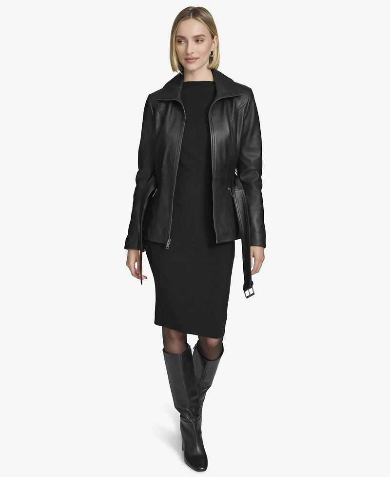 Andrew Marc Women's Tatum Belted Leather Jacket