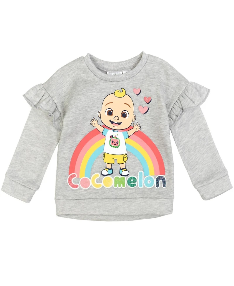 CoComelon Baby Girls Jj Pullover Fleece Sweatshirt and Pants Set to