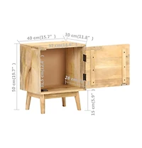 vidaXL Bedside Cabinet 15.7"x11.8"x19.7" Solid Mango Wood