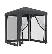 Party Tent with 4 Mesh Sidewalls Anthracite 6.6'x6.6' Hdpe