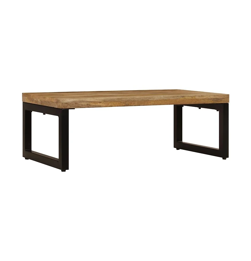 vidaXL Coffee Table 39.4"x19.7"x13.8" Solid Mango Wood and Steel