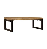 vidaXL Coffee Table 39.4"x19.7"x13.8" Solid Mango Wood and Steel