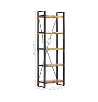 5-Tier Bookcase 23.6"x11.8"x70.9" Solid Reclaimed Wood