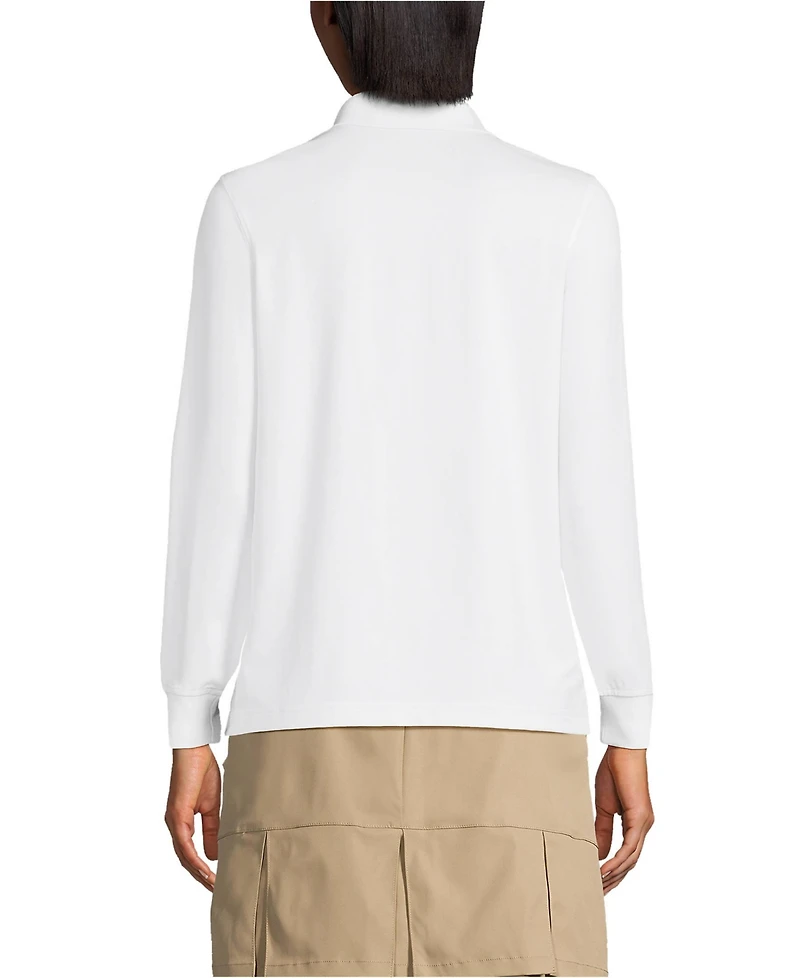 Lands' End School Uniform Women's Long Sleeve Rapid Dry Polo Shirt