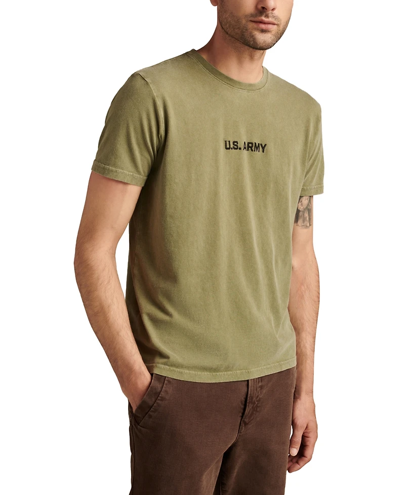Lucky Brand Men's Small Army Logo with Small Back Hit T-Shirt