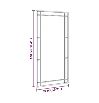 vidaXL Wall Mirror Black 19.7"x39.4" Rectangle Iron