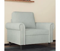 vidaXL Sofa Chair Light Gray 23.6" Velvet