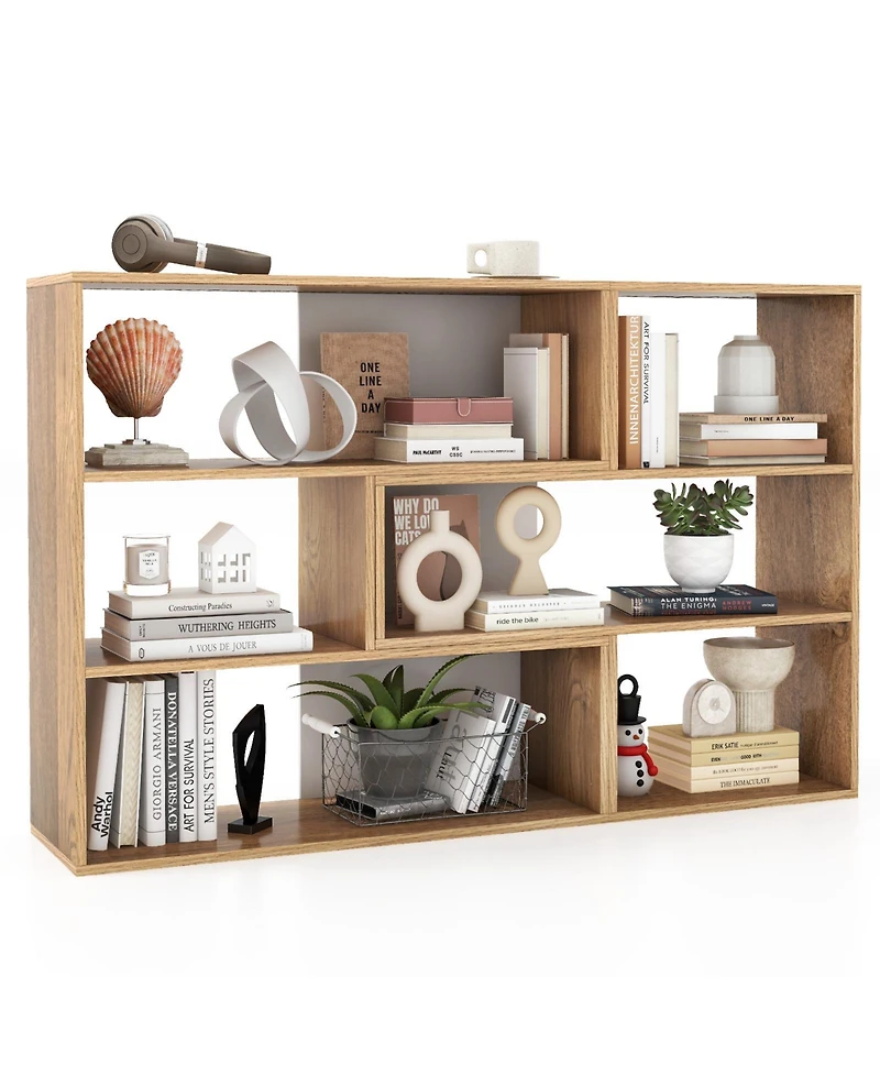 Sugift 2-Piece Separable Bookshelf Floor Standing Corner Display Storage