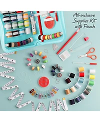 Clara Clark Mini Portable Sewing Machine & Complete Supplies Kit for Beginners and Kids - 122 Piece
