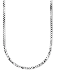 Italian Silver Men's Venezia Box Link 22" Chain Necklace in Sterling Silver