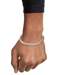 Italian Silver Men's Venezia Box Link Chain Bracelet in Sterling Silver