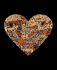 La Pop Art Men's Thanksgiving Heart Word Art Hooded Sweatshirt