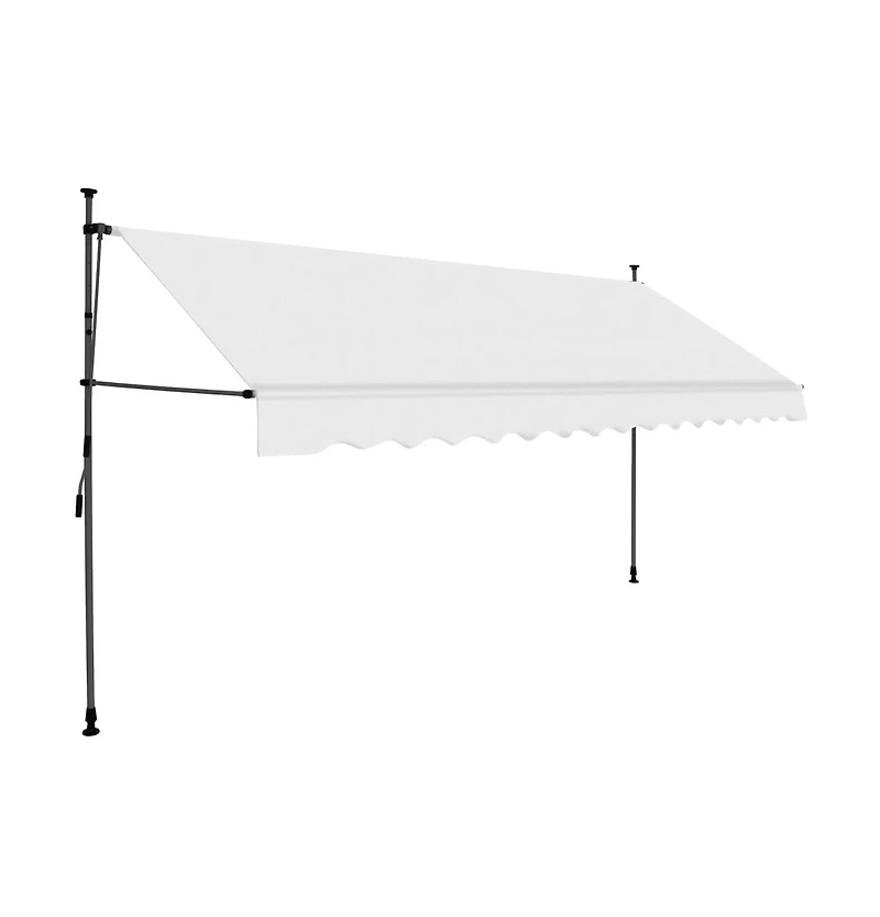 Manual Retractable Awning with Led 137.8" Cream