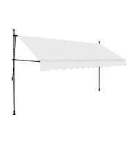 Manual Retractable Awning with Led 137.8" Cream
