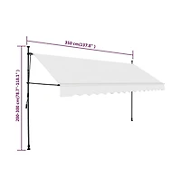 Manual Retractable Awning with Led 137.8" Cream